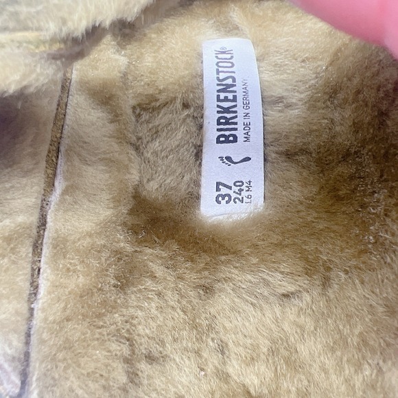 Birkenstock Arizona Big Buckle Shearling Olive Green Sandals Oil Leather EU 37 - Picture 13 of 13